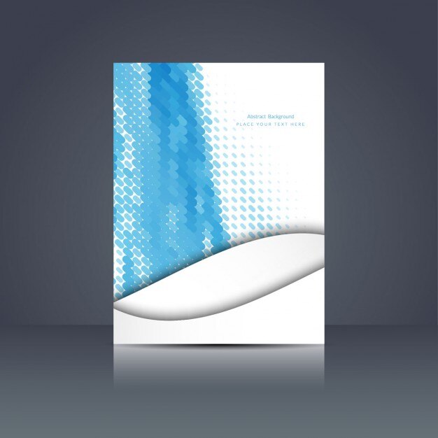 Free Vector blue color modern brochure 