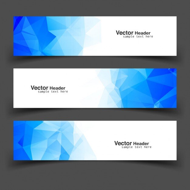 Blue color polygonal banners