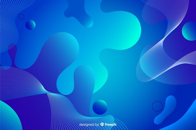 Blue colorful gradient liquid shapes background
