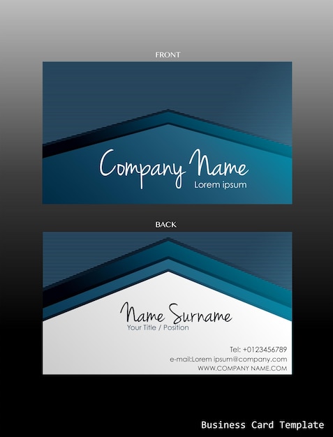 A blue coloured business card