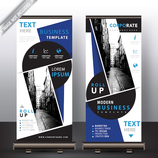 Blue commercial roll up banners