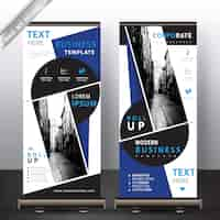 Free vector blue commercial roll up banners