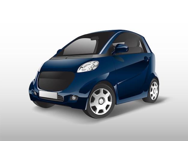 Free vector blue compact hybrid car vector