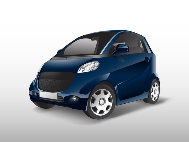 Blue compact hybrid car vector