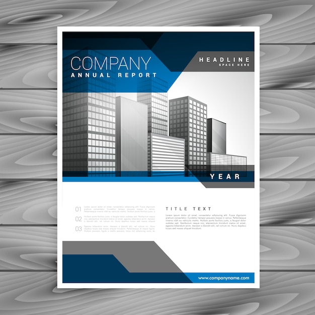 Free vector blue company brochure design template