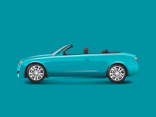 Blue convertible in a blue background vector