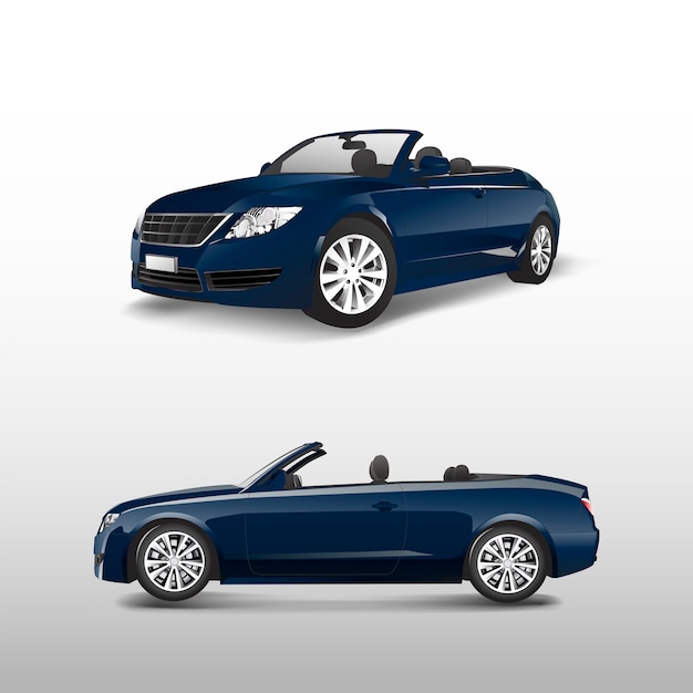 Blue convertible car isolated on white vector