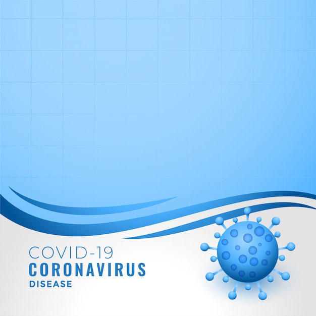 Vettore gratuito coronavirus blu covid-19 sfondo con lo spazio del testo