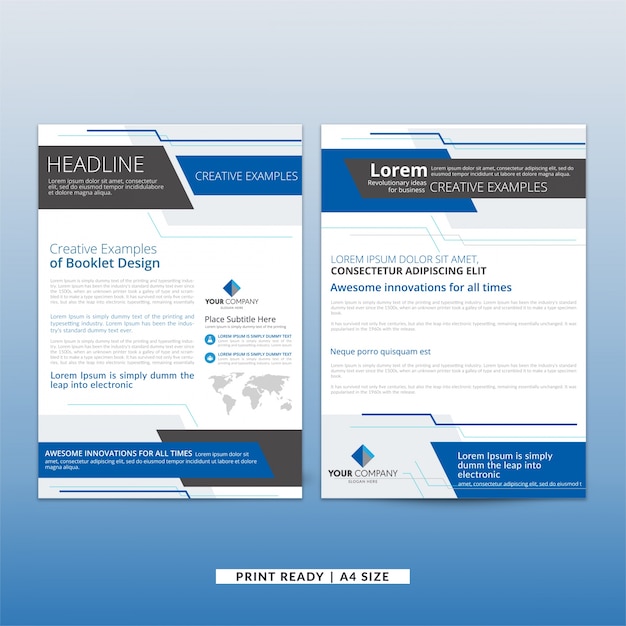 Blue corporate business brochure