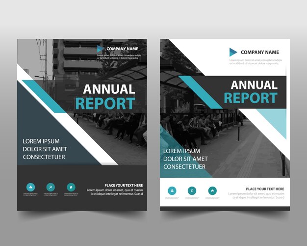 Blue creative annual report book cover template