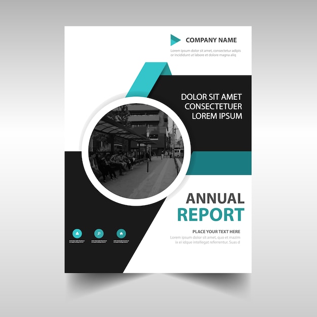 Blue creative annual report book cover template