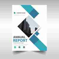 Free vector blue creative annual report book cover template