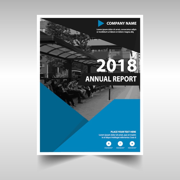 Blue creative annual report book cover template