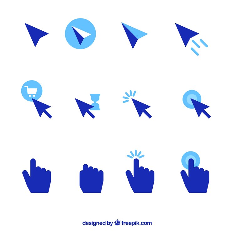 Free Vector blue cursor set