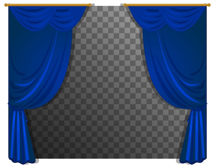 Free Vector blue curtains with transparent background