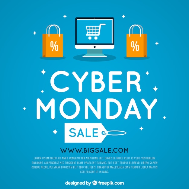 Blue cyber monday background