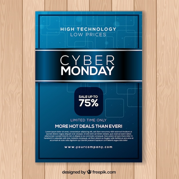 Blue cyber monday poster