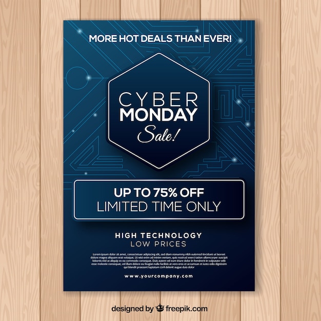 Blue cyber monday poster