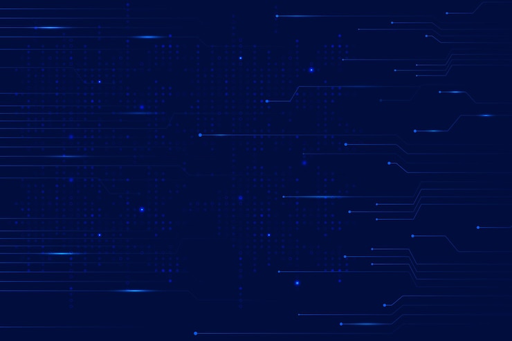 Free Vector blue data technology background with circuit lines