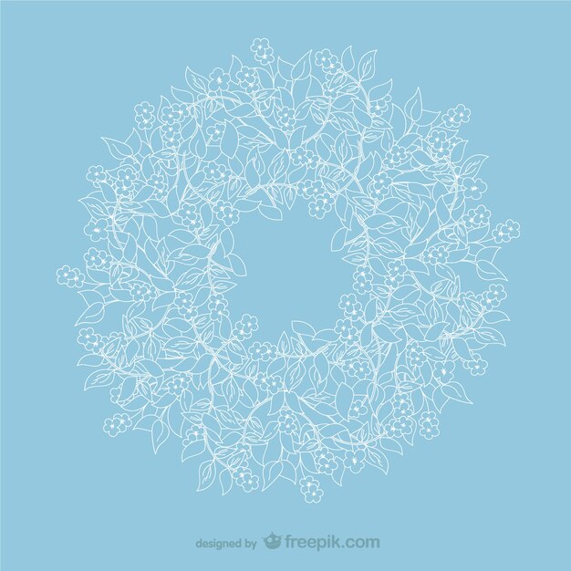 Blue decorative flower wreath