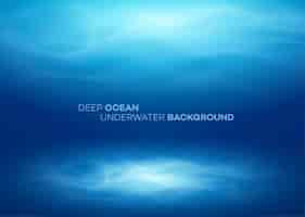 無料ベクター 青い深海と海の抽象的な自然の背景。