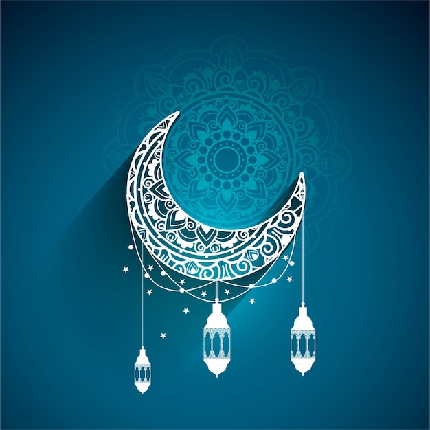 Blue design for eid mubarak