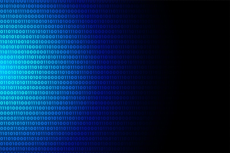 Free Vector blue digital binary code data numbers background design