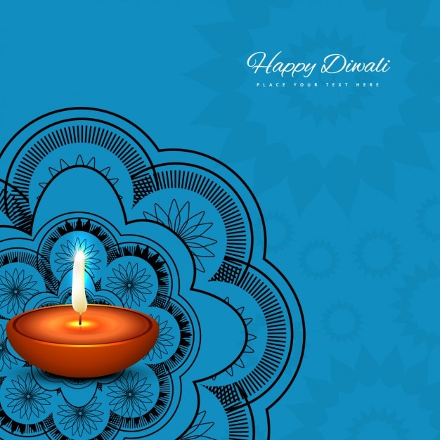 Free Vector | Blue diwali background