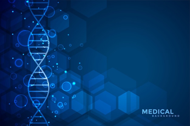 Бесплатное векторное изображение Синий днк синий фон медицины и здравоохранения