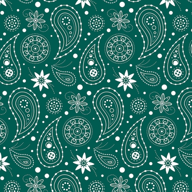 Free vector blue drawn paisley pattern