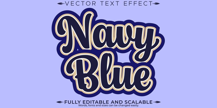 Free Vector blue editable text effect editable navy and dark text style