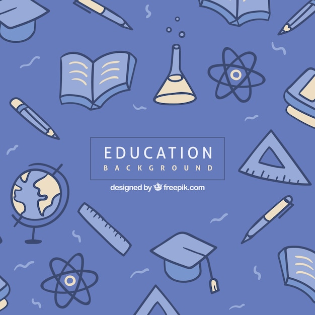 Blue education background with elements
