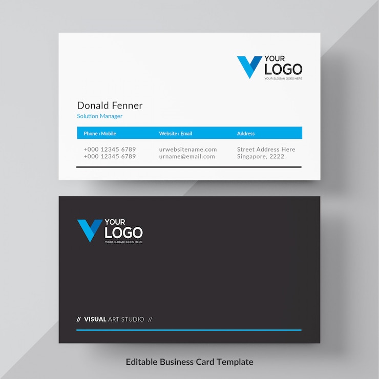Free Vector blue elegant corporate card