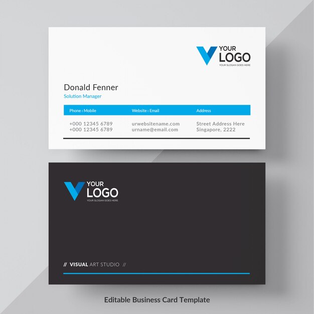 Blue elegant corporate card