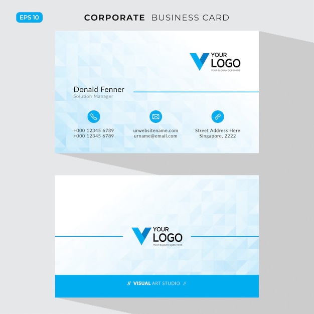 Free vector blue elegant corporate card