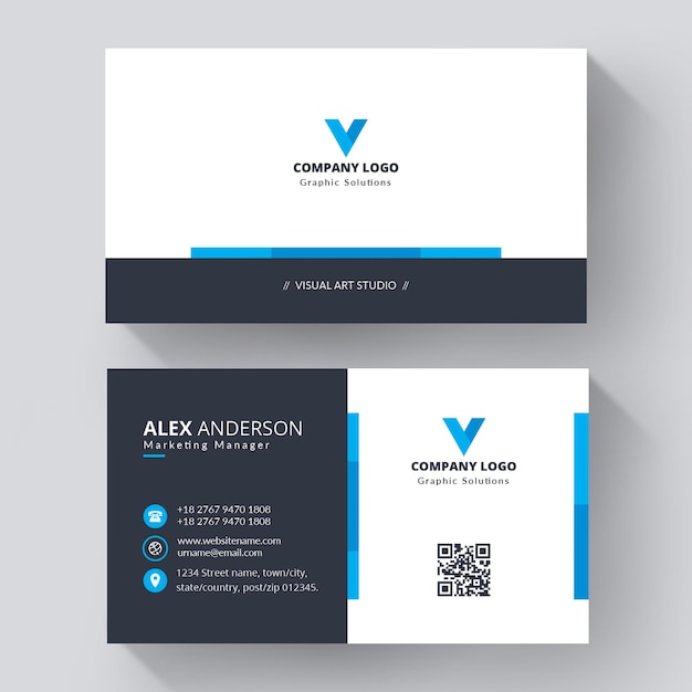 blue elegant corporate card