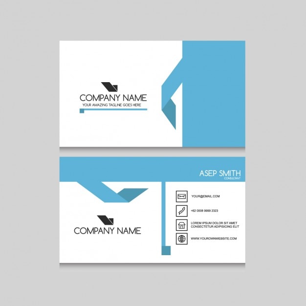 Free vector blue elements business card
