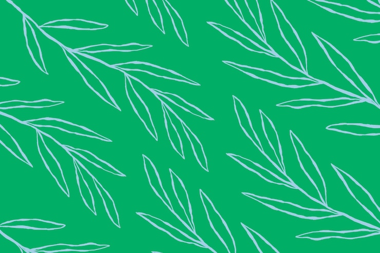 Free Vector blue eucalyptus leaf pattern vector on green botanical background