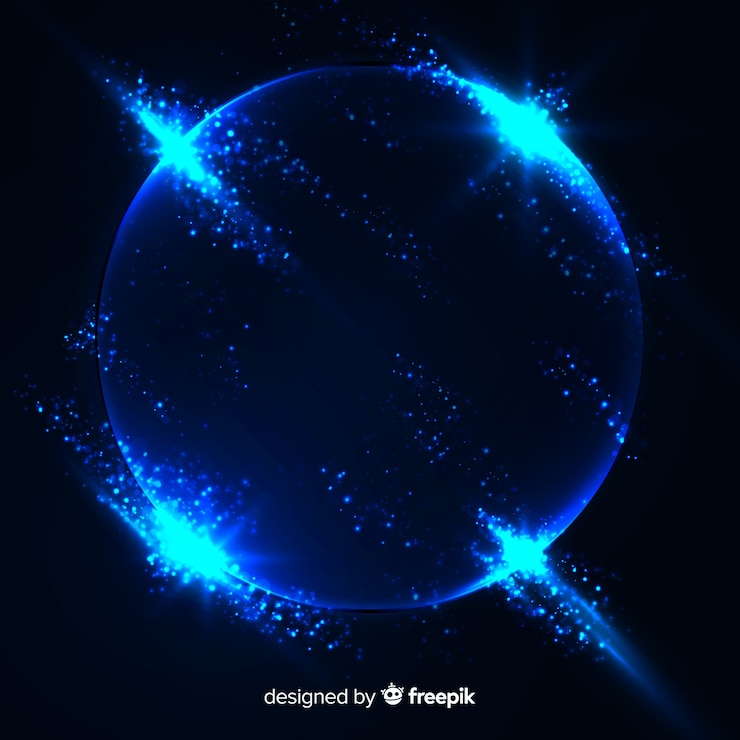 Free Vector blue explosion particle effect on black background