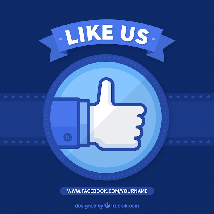 Бесплатный Вектор синий фон facebook в плоском дизайне