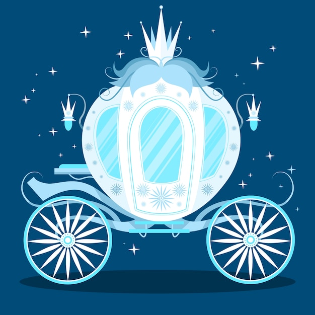 Free vector blue fairy tale carriage