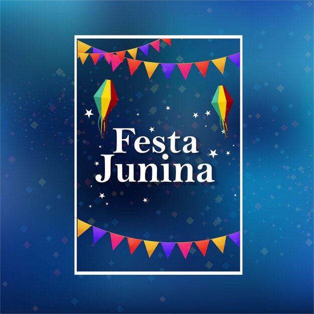 Blue festa junina template