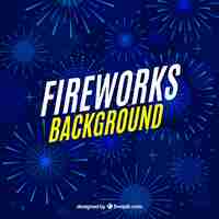 Free vector blue fireworks background