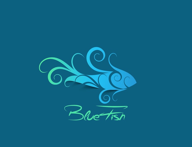 Vettore gratuito illustrazione vettoriale del logo del pesce blu