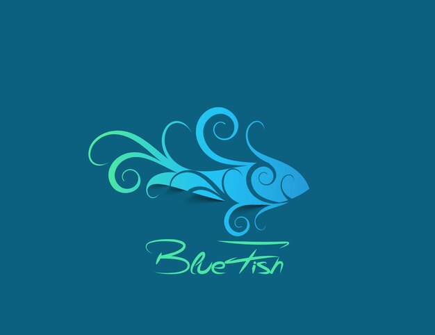 青い魚のロゴのベクトル図