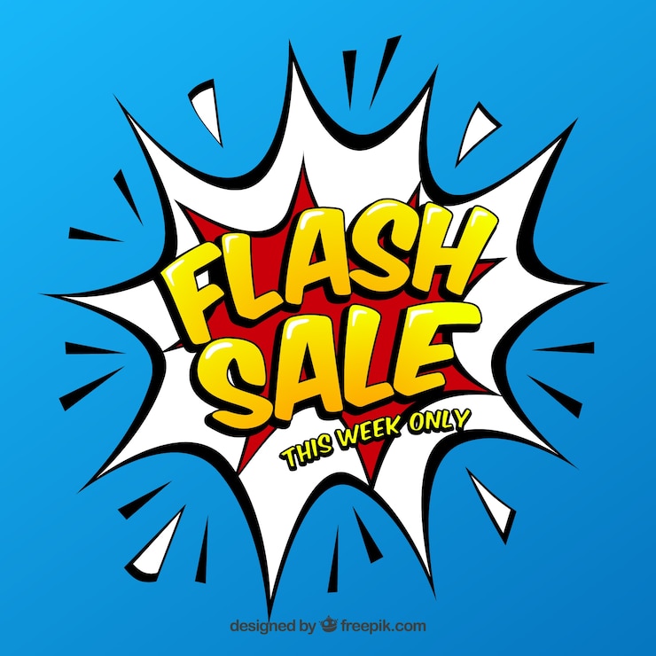 Free Vector blue flash sale background
