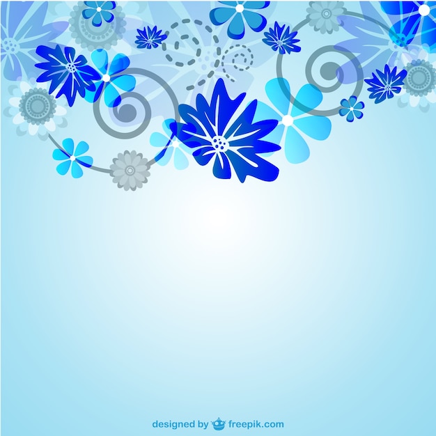 Free vector blue floral background