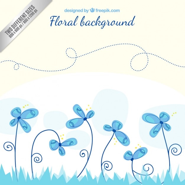 Free vector blue floral background