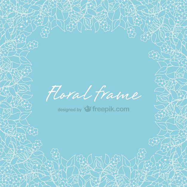 Blue floral frame