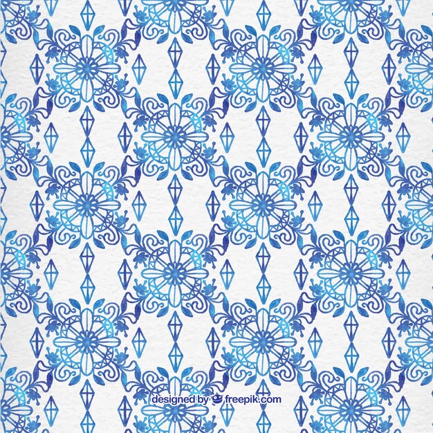 Blue floral ornamental pattern